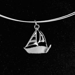 Handmade Silver Necklace Sailing Boat