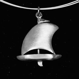 Handmade Silver Necklace Sailing Boat