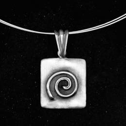 Handmade Silver Necklace Spiral