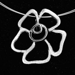 Handmade Silver Necklace Flower