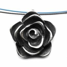 Handmade Silver Necklace Rose
