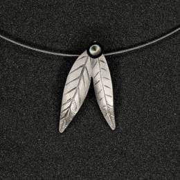 Handmade Silver Necklace Olive Leaves