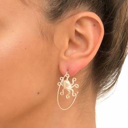 Handmade Sterling  Silver Earrings Octapus Loop