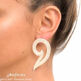 Handmade Silver Earrings Comma M