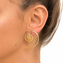 Handmade Sterling Silver Earrings Ammonite